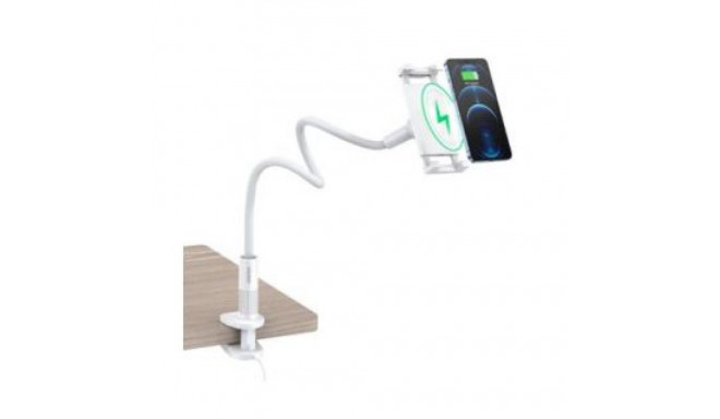 Choetech 2in1 flexible phone holder with wireless charger 10W White