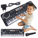 Kiddyz PI4 2in1 Electronic piano & 61 key bandstand Music Sound Machine with microphone Black