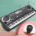 Kiddyz PI4 2in1 Electronic piano & 61 key bandstand Music Sound Machine with microphone Black