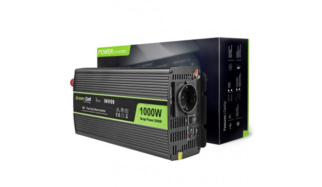 Green Cell INV09 toiteadapter/inverter Auto 1000 W Must