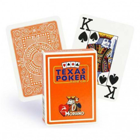 Modiano Texas Hold Em Jumbo Index Playing Cards (Orange)