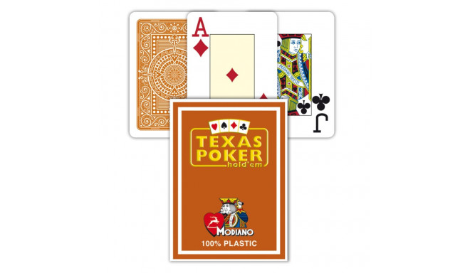Modiano Texas Hold Em Jumbo Index Playing Cards (Brown)