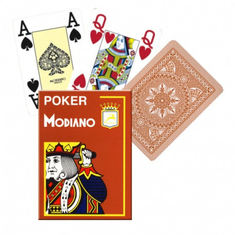 Poker 4 Jumbo Index Modiano Playing Cards (Brown)