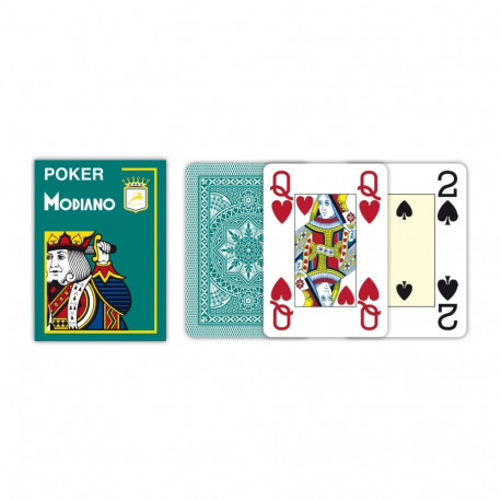Poker 4 Jumbo Index Modiano Playing Cards (Dark Green)