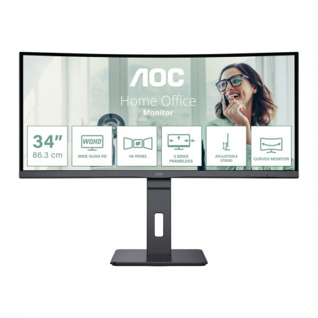 AOC monitor CU34P3CV 34" VA 21:9 100Hz 4ms 3440x1440 pikslit 1 HDMI-port