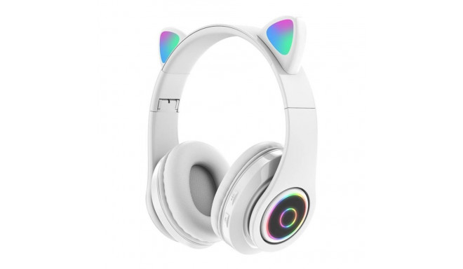 Bemi B39 Noise Cancell Kids Cat Bluetooth Wireless Headset FM Radio / MP3 Mico SD and Phone call Whi