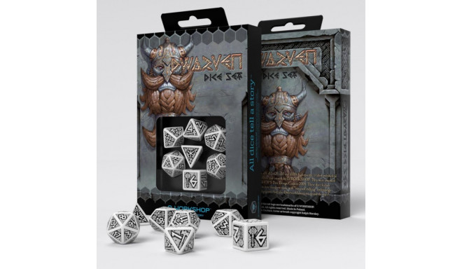 Dwarven Dice Set (White and Black Colors)