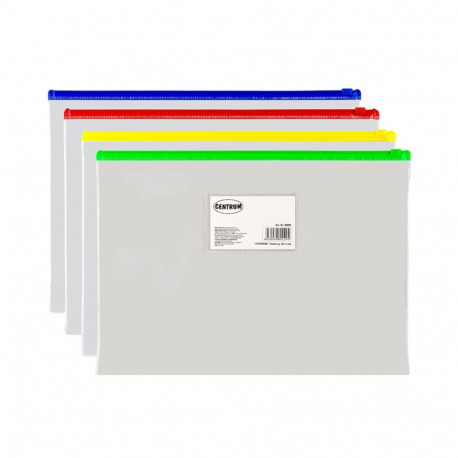 Plastic envelope A4 with Zip fastening, transparent