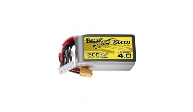 Tattu R-Line Version 4.0 1300mAh 29.6V 130C 8S1P Lipo Battery Pack with XT60 Plug