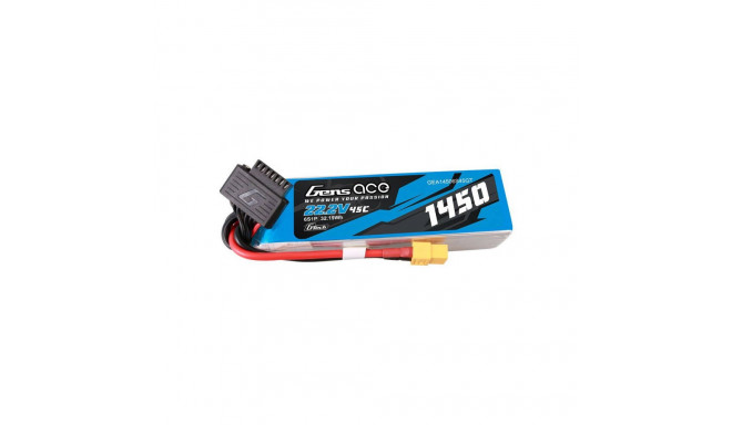 Gens Ace G-Tech 1450mAh 22.2V 45C 6S1P Lipo Battery Pack with XT60 Plug