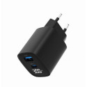 GaN Charger USB-A USB-C LCD 30W PD QC3.0 black