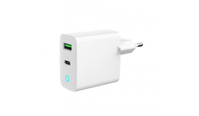 USB-A/USB-C Charger LED 20W PD QC3.0 White