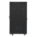 Standing rack cabinet 19 inches 27U 800x1200 black LCD glass door FLAT PACK