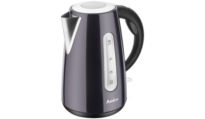 Amica KF4031 electric kettle 1.7 L 2200 W Black, Stainless steel