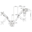 Gembird MA-WA2-01 monitor mount / stand 68.6 cm (27") Black Wall