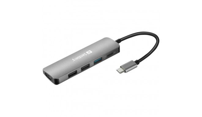 Dokkimisjaam Sandberg USB-C Dock HDMI+3xUSB+PD 100W