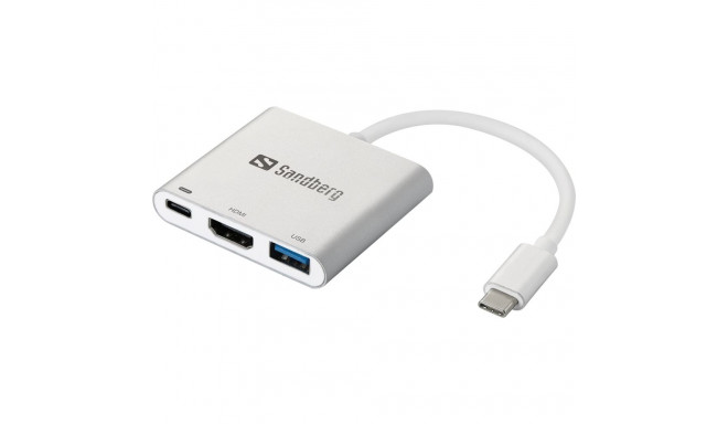 Dokkimisjaam Sandberg USB-C - HDMI 4K@30Hz / USB-A / USB-C