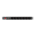 POWER DISTRIBUTION UNIT (PDU) PRO 19" LANBERG 1U 16A 2M 7X FRENCH OUTLETS SPD-3MP BLACK