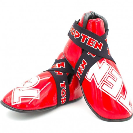 Masters Top Ten OSTT-PU "Superlight" Glossy Foot Guards (Wako Approved) 030813 (czerwony+XS)