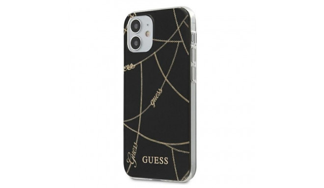 Guess GUHCP12SPCUCHBK iPhone12 mini 5.4" black hardcase Gold Chain Collection