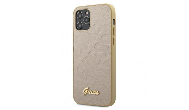 Guess GUHCP12SPUILGLG iPhone12 mini 5.4" kuldne kõvakorpus iridescent love script gold logo