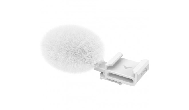 SmallRig 4734 Cold Shoe Adapter with Furry Windscreen for Sony ZV series cameras (white)