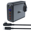 Acefast Fast charger GaN UK 100W Power Delivery 3x USB C 1x USB - black