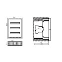 Distribution Panel Tibox 440x600x115mm; 3x16mod., Ip54, Subliminal