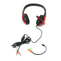 FREESTYLE HI-FI STEREO HEADSET + MIC + ADAPTER 2-1 FH4008 RED [42678]