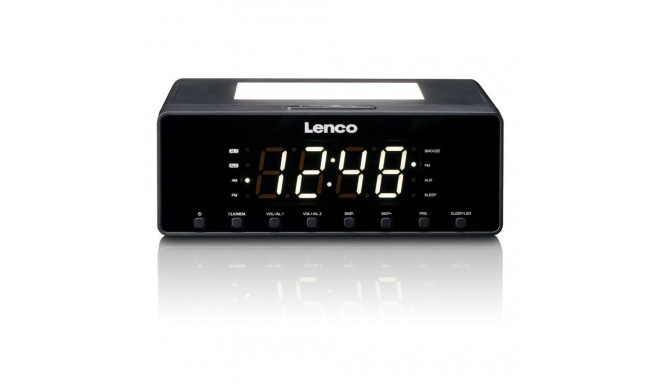 Clock radio with dimmable night light and USB charging function Lenco - Black