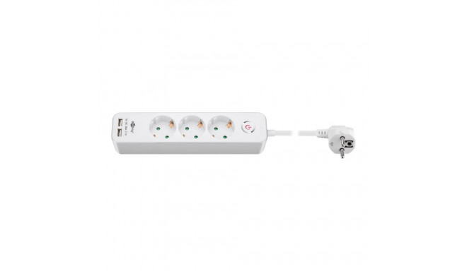 41264 3-viisiline lülitiga ja USB-ga voolujaotur | Pistikupesade arv 3