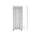 RACK CABINET 19" FREE-STANDING 42U/800X1000 (FLAT PACK) WITH GLASS DOOR LCD GREY LANBERG V2