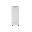 RACK CABINET 19" FREE-STANDING 42U/600X800 (FLAT PACK) WITH GLASS DOOR LCD GREY LANBERG V2