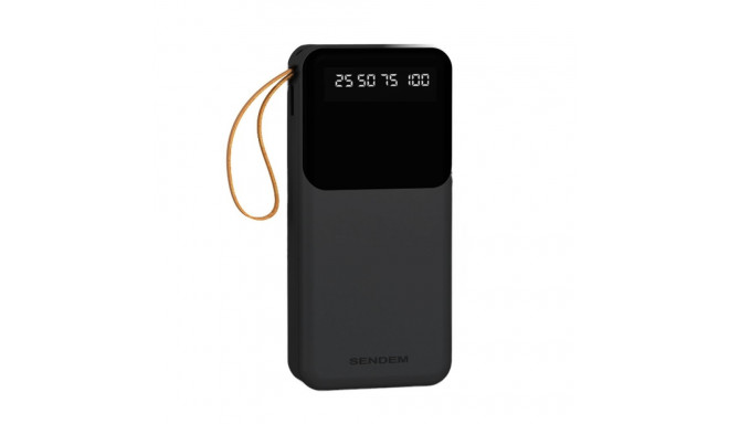 SENDEM P402 powerbank 20000 mAh | 2.4A | LED | built-in USB-C, Lightning, Micro USB cables | black