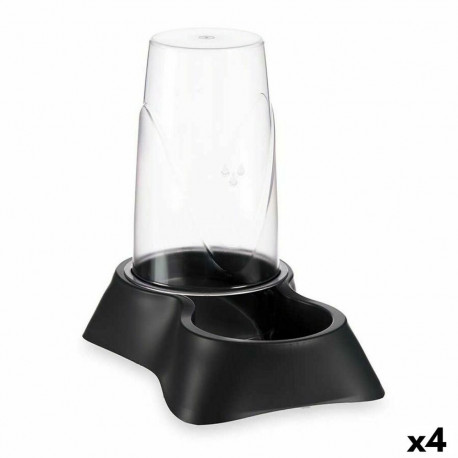 Pet feeding dish Mascow 87851 87851 Black polypropylene 3,5 L 21,5 x 32,5 x 32,5 cm Dispenser (4 Uni