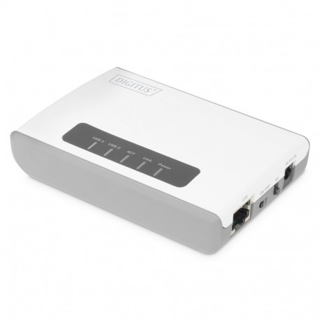 Digitus 2 porti USB 2.0 juhtmevaba multifunktsionaalne võrguserver, 300 Mbps