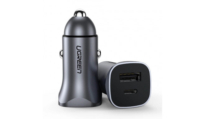 Ugreen 40858 Fast Car Duo charger USB-A / USB-C 30W PD PPS (CD130) Gray