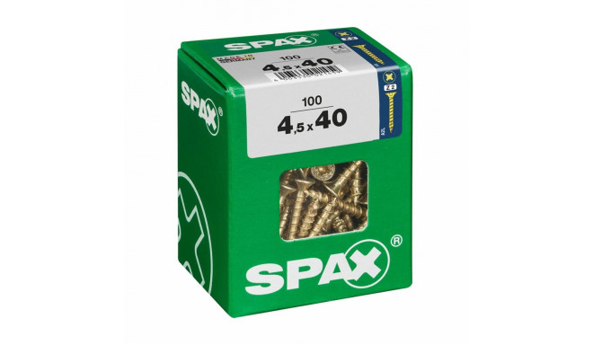 Skrūvju kaste SPAX Koka skrūve Plakana galva (4,5 x 40 mm)