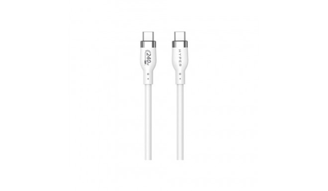 HYPER HyperJuice 240W silikoonist USB-C - USB-C kaabel (3ft/1m) - Valge