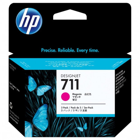HP tindikassetid 711 DesignJet 3 tk 29ml, magenta