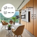 Maclean MC-417 Full Motion TV Monitor Wall Mount 13-32" 30kg max. VESA 100x100 Black Powder Coated U