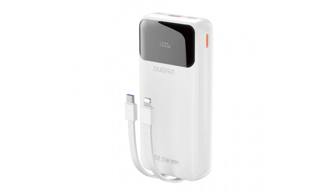 Dudao K15Pro Power Bank 20000mAh 22.5W PD USB-C / USB-A / Built-in Lightning and USB-C Cables - Whit
