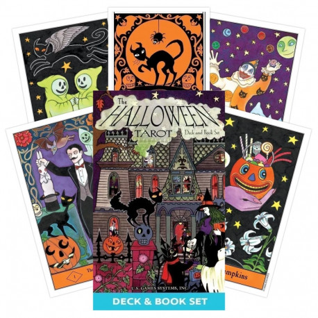 US Games Systems Halloween Deck Book Set Tarot Cards And Book Set