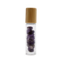 Ancient Wisdom Roller Bottle With Amethyst Crystals - Wooden Cap