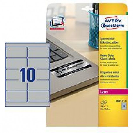 Avery Zweckform hõbedased sildid 20 lehte (L6012-20)