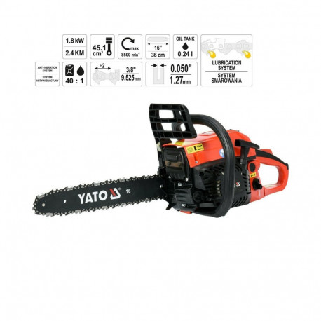 Bensiinimootorsaag, 45,1cc YT-84901 YATO