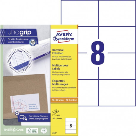 Sticker label AVERY Zweckform 105x74mm 100 sheets (3427)