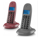 Bezvadu Tālrunis Motorola C1002 (2 pcs) - Pelēks/Granātābolu