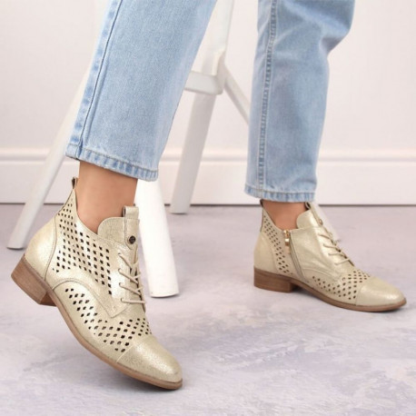 Openwork ankle boots Potocki W WOL205 gold (37)