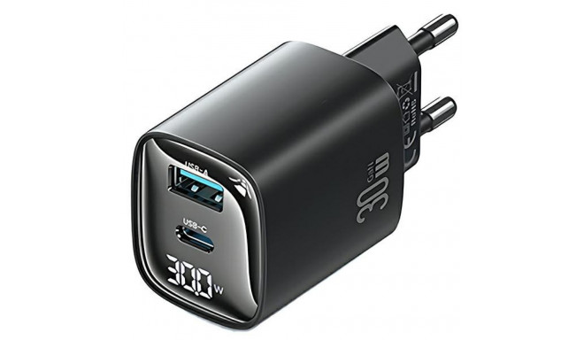 Charger 30W GaN LED USB+USB-C CC229 Black